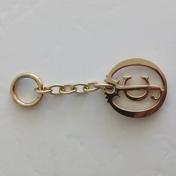 Juicy Couture Logo Gold Color Keychain Handbag Charm - Picture 1 of 6